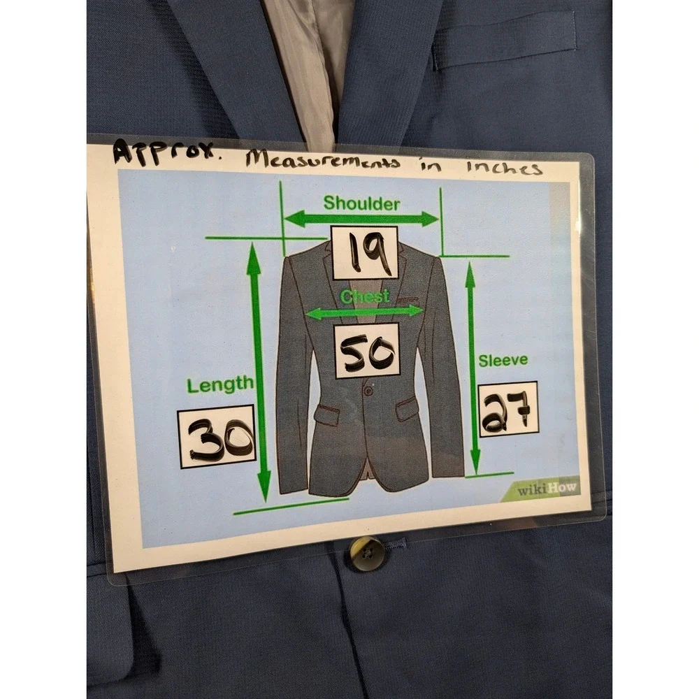 Haggar H26 Mens Blue Tailored Fit Two Button Blazer Sport Coat 48R HZ70304